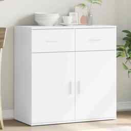 Sideboard White 79x38x80 Cm Engineered Wood Vidaxl