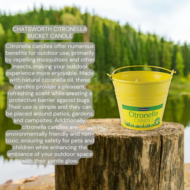 Chatsworth Citronella Outdoor Metal Bucket Candle - Yellow X 2
