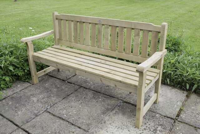 Wooden Garden Bench Seat 5ft Forest Rosedene Outdoor Chair - Pressure