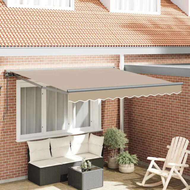 Retractable Awning Manual Beige 300x250 Cm Fabric Vidaxl