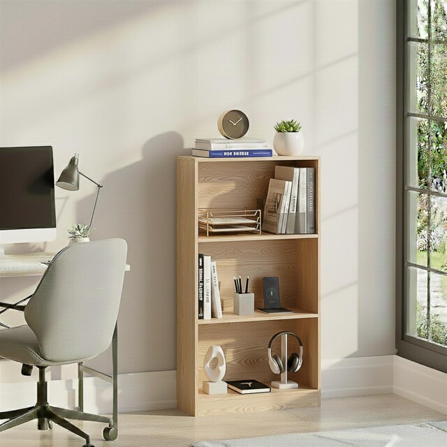2 3 4 5 Tier Wooden Bookcase Shelving Display Storage Shelf Unit Wood