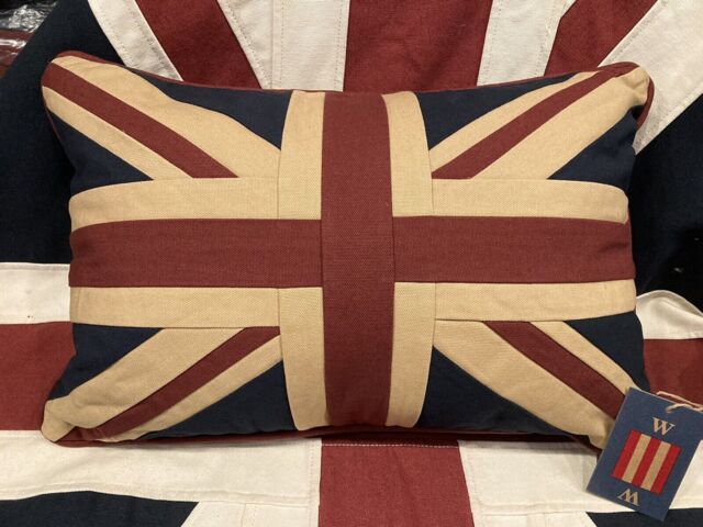 Union Jack / Uk Tapestry Cushion By Woven Magic (12x18in Tea Dyed )