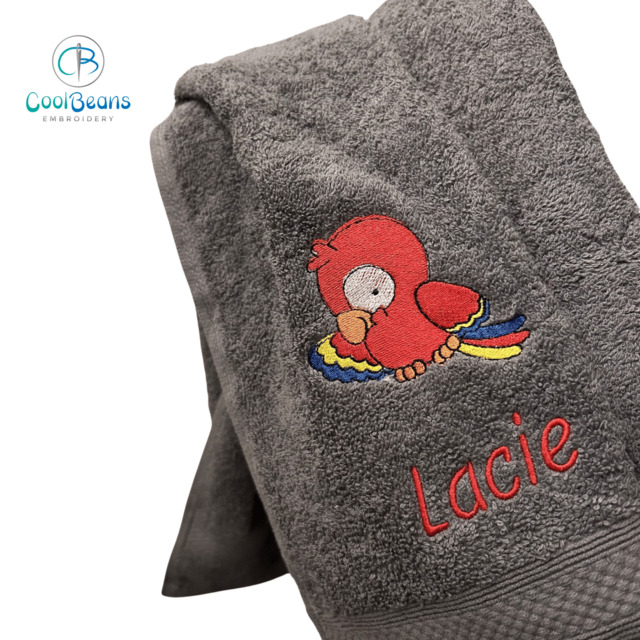 Parrot Towel - Personalised - Flannel / Hand Towel / Bath Towel
