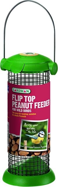 Gardman A01231 Flip Top Peanut Feeder Bird, Green