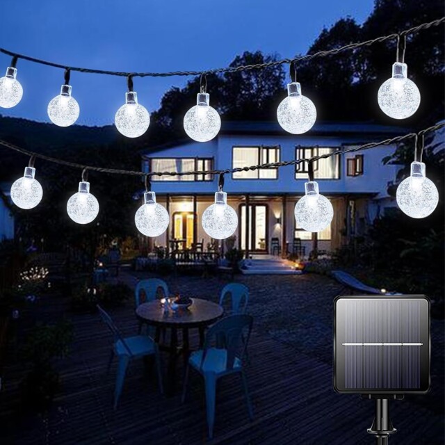 Lezonic 50 Led Solar String Lights 7m/24ft, 8 Modes Clear White Indoor