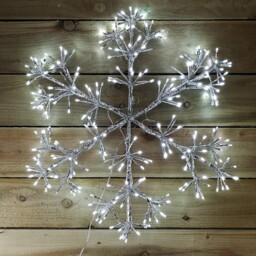 Premier Silver Starburst Snowflake With 300 White Leds Christmas Light