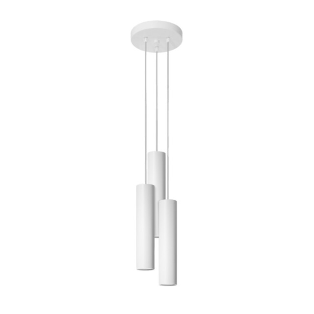 Modern Pendant Light Lagos 3p 3-light Steel White Gu10 Led Sollux
