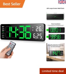 Elegant 13-inch Digital Wall Clock With Remote Control & Adjustable