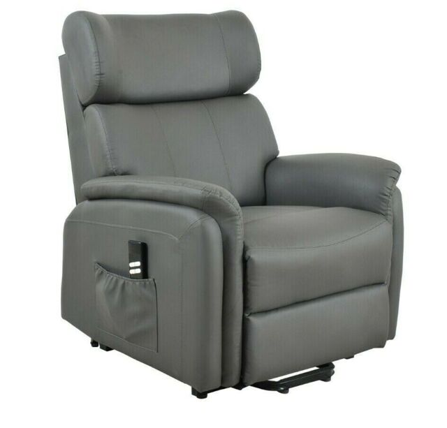 Dual Motor Rise And Recline Leather Lift Chair Armchair Recliner Riser