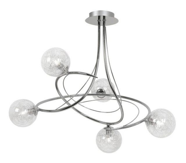 Ceiling Light Silver Tabia 5 Chrome Oaks Lighting 1515/5 Ch