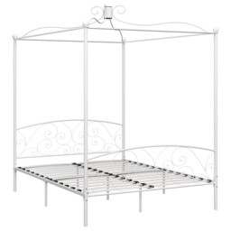 Canopy Bed Frame Metal Bedroom Single Beds Multi Sizes Multi Colours