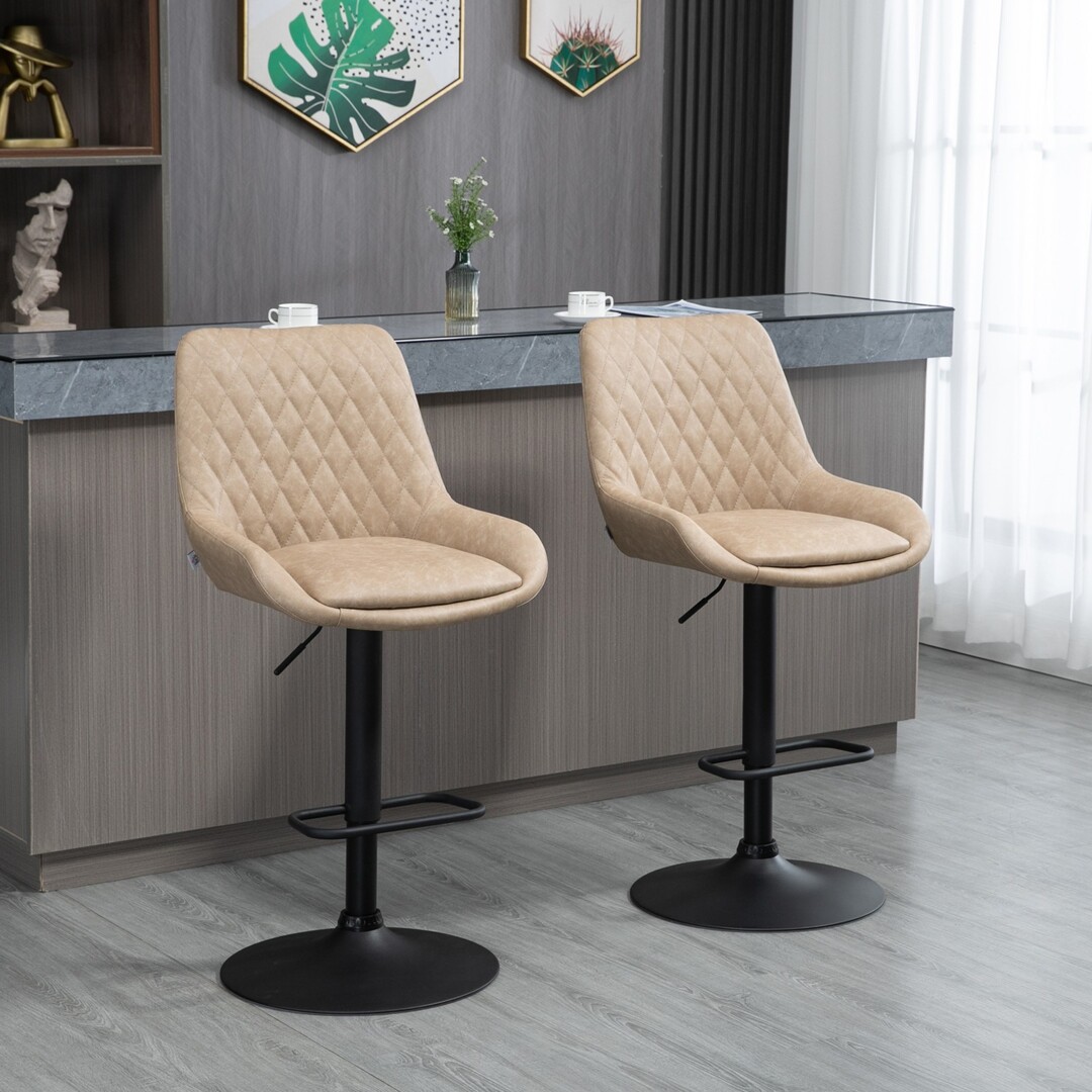 Stools Set Bar Chairs Swivel Bar Stools Backs Arms Set Leather