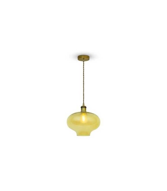 Pendant Holder E27 Glass & Metal Amber Diam 260