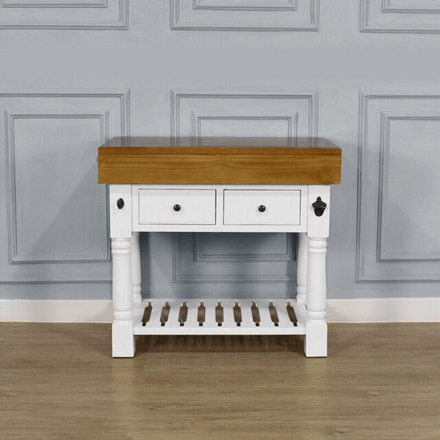 Kitchen Island, Butchers Block, Bespoke, Handmade, Farmhouse - White