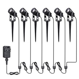 6 Pack 12v 6.56ft Garden Spike Lights Mains Powered Ip65 Waterproof
