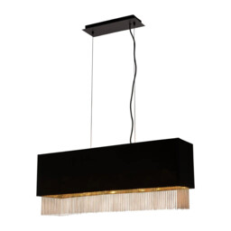 Ceiling Light Black Fringe 4 Bar Gold Searchlight 8724-4bk