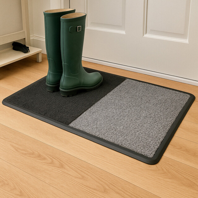 Doormat Black Pvc & Cotton-poly 94x64cm Dual-surface Easy Clean