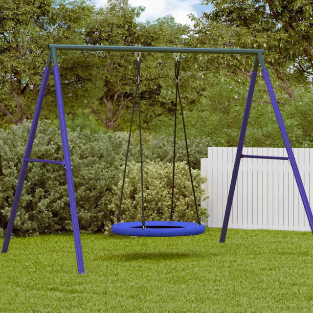 Nest Swing Blue Plastic 100x100x180cm Outdoor Kids Garden Hanging Seat