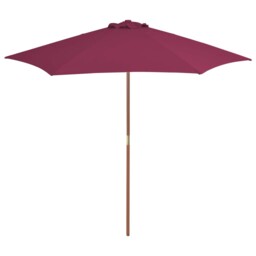 Outdoor Parasol With Wooden Pole Garden Umbrella Canopy Sunshade Tent