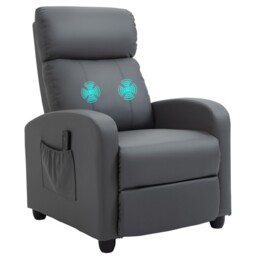 Homcom Recliner Sofa Chair Pu Leather Massage Armcair W/ Remote