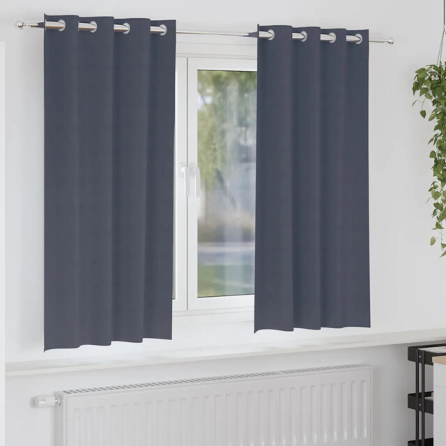 Curtains With Curtains 2 Pcs Anthracite Polyester Vidaxl