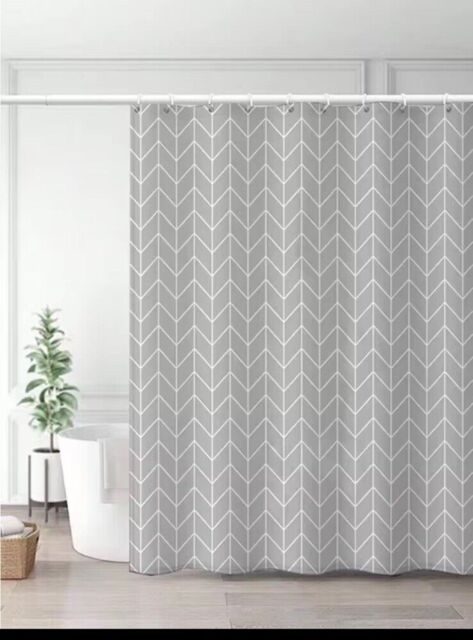Polyester Simple Nordic Grey 90cmx180cm Shower Curtain