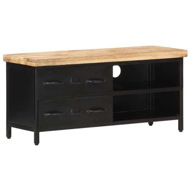 Tv Cabinet 90x30x41 Cm Rough Mango Wood Vidaxl