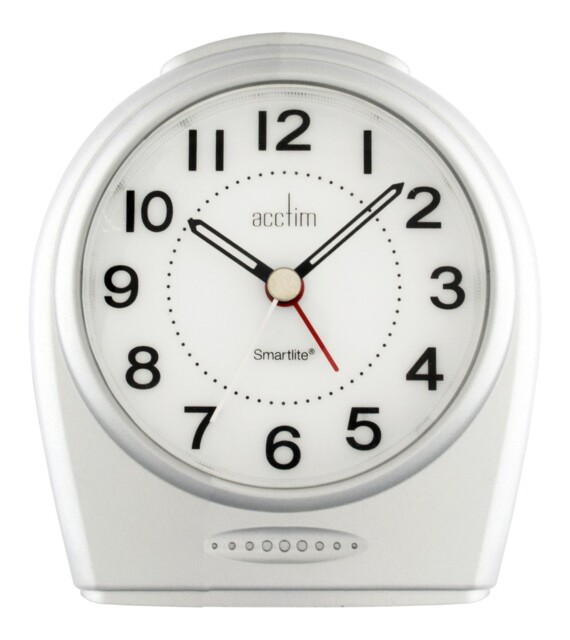 14937 Astoria Smartlite Non-ticking Alarm Clock - Silver
