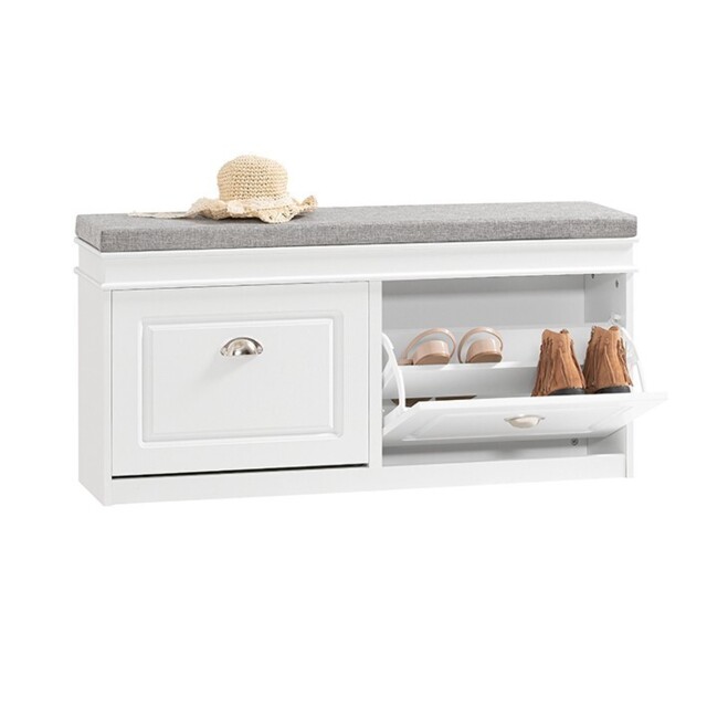 Sobuy Hallway Shoe Storage Bench Cabinet With Flip-drawer &