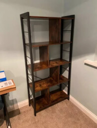 Vintage Industrial Bookcase Rustic Storage Cabinet Tall Shelf Metal