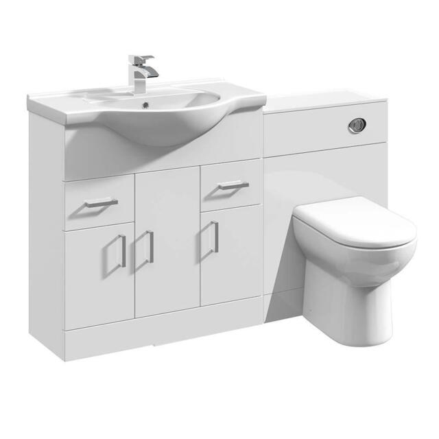 Vanity Unit With Combined Sink Toilet Bathroom Suite Furniture Wc Set