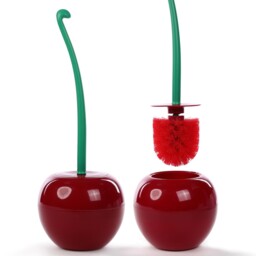 1 Pcs Cherry Shape Toilet Brush And Holder Set, One Size, Cherry(1