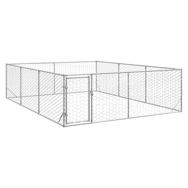 Dog Kennel Outdoor 3x4x1m Galvanised Steel Hex Mesh Lockable Door