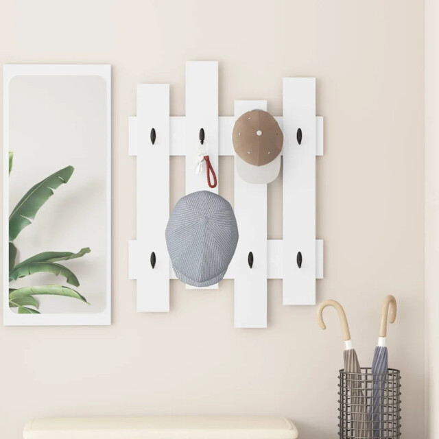 Wall-mounted Coat Rack White 60 X 3 X 82 Cm Engineered Wood Vidaxl