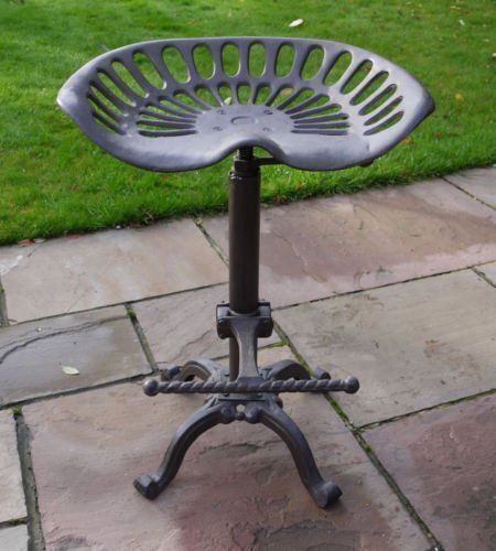 Cast Iron Tractor Style Bar Stool Antique Style Kitchen Seat
