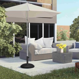 Parasol Base Grand Round Concrete 25kgs Steel Black 49cm Patio Outdoor
