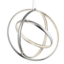 3 Lights Led Chrome Finish Ring Ceiling Fitting Pendant Light With