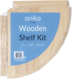 Natural Pine Wooden Shelf Kit Wall Mounted Corner Shelf Display