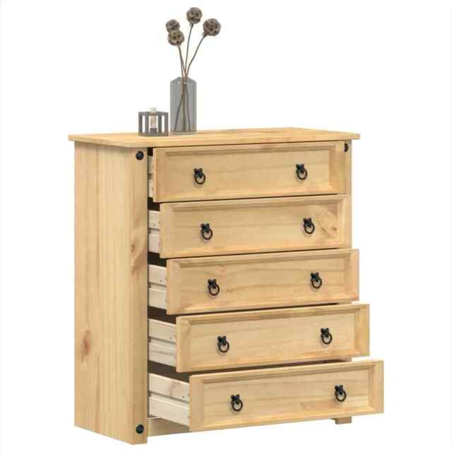 Chest Of Drawers Corona 80x40x89 Cm Solid Wood Pine Vidaxl