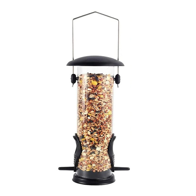 Metal Bird Seed Feeder Premium Stainless Steel Hanging Feeding Tube
