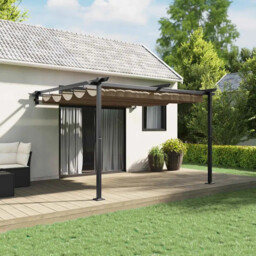 Wall Mounted Gazebo Taupe Steel Vidaxl
