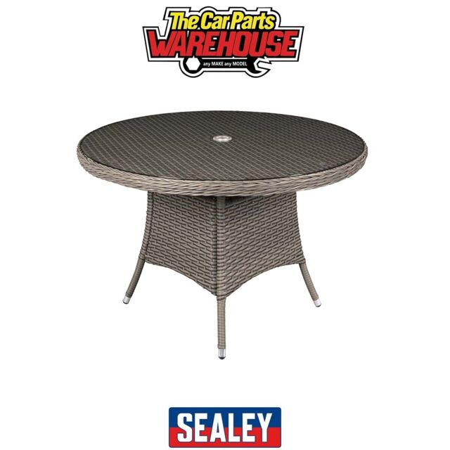 Sealey Dg66 Dellonda Chester Rattan Wicker Round Outdoor Dining Table