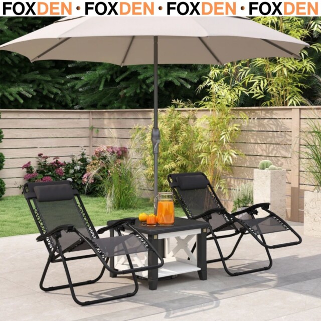 Zero Gravity Chair Set Of 2 Metal Frame Texteline Armchair With Head