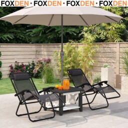 Zero Gravity Chair Set Of 2 Metal Frame Texteline Armchair With Head