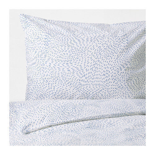 Ikea Avsiktlig Single Duvet/quilt Cover & 2 Pillowcases - Blue/white