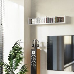 Modern Wall Mount Storage Shelf Cd Media Storage Rack Wooden Unit 4