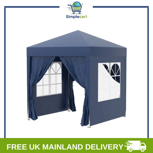 2x2m Pop Up Gazebo With Sides And Windows For Garden Camping Event,