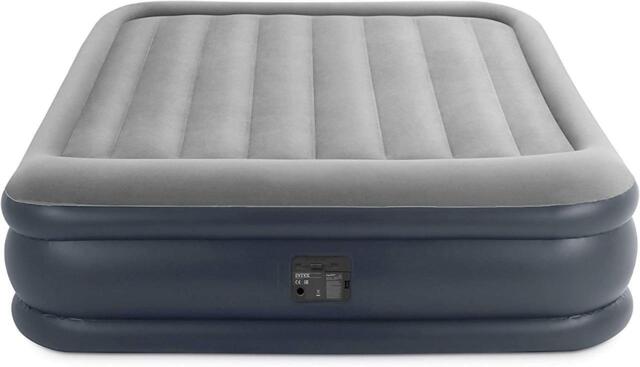 Intex Queen Deluxe Plus Pillow Rest Air Bed With Built In Pump 152 X