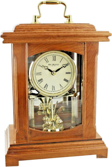 Mantel Clock Classic Wooden Anniversary Lantern Rotating Pendulum &