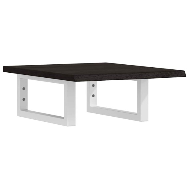 Basin Shelf Wall Mounted Bathroom Countertop steel And solid Wood Oak